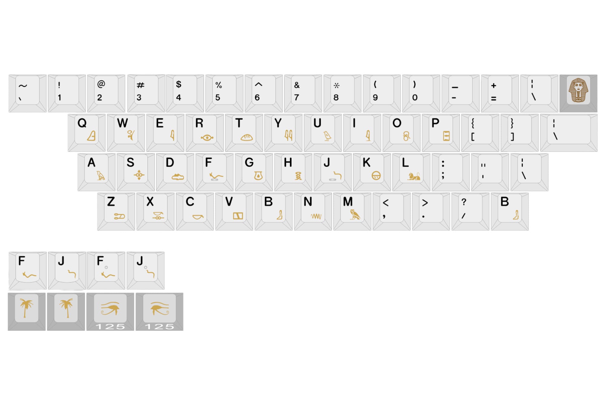 Hammerworks Alphas Egyptian Yellow (R6) Keycap Kit · Milktooth